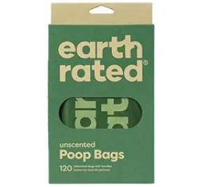 Earth Rated miljövänliga bajspåsar med handtag, Unscented, 120 st