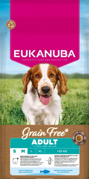 Eukanuba Dog Grain Free Adult Small/Medium Breed, Ocean Fish