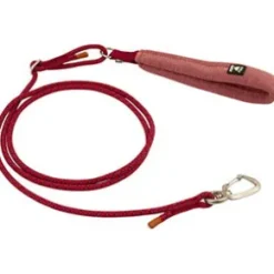 Hurtta Justerbara koppel med soft-grip-handtag, Röd