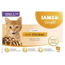 Iams Cat Delights in Gravy Multipack Kitten, Chicken 12x85g