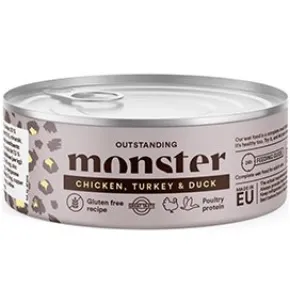 Monster Adult Cat, Multi Chicken/Turkey/Duck, 100g Burk